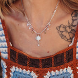 Sterling Opal Necklace w/ 14K Gold Fill stars - Golden Road Crafted