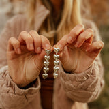 Sterling Silver Heart Drip Earrings - Golden Road Crafted