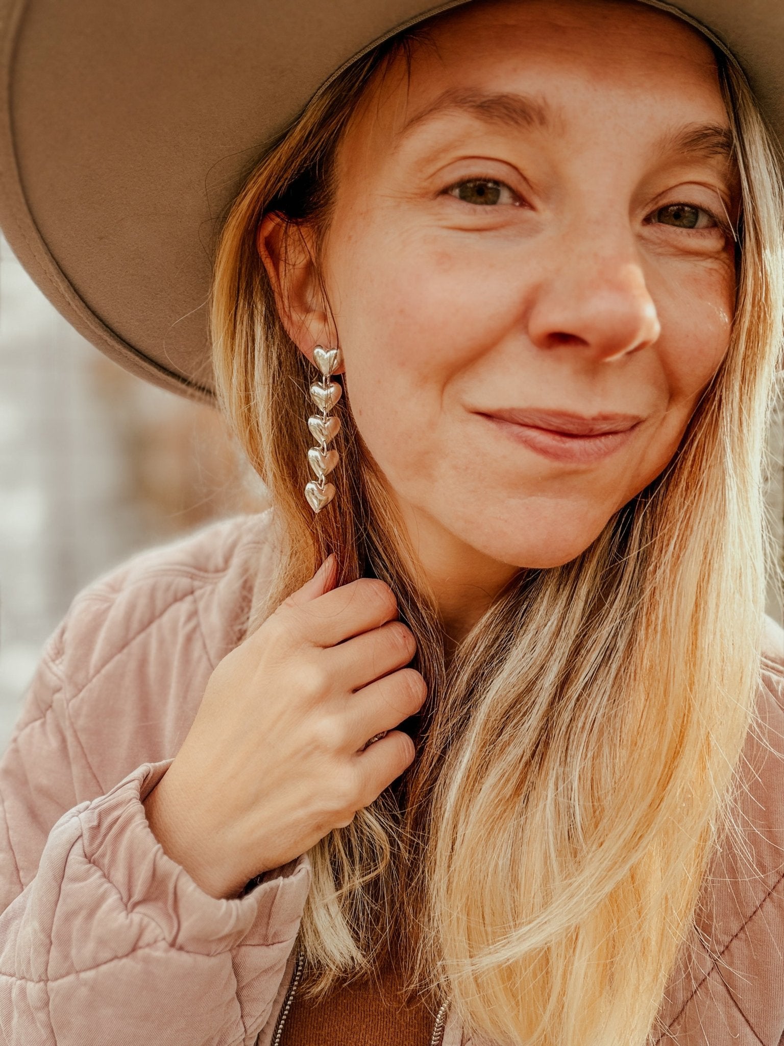 Sterling Silver Heart Drip Earrings - Golden Road Crafted