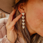 Sterling Silver Heart Drip Earrings - Golden Road Crafted