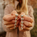 Sterling Silver Heart Drip Earrings - Golden Road Crafted