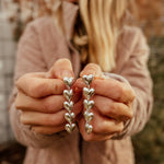 Sterling Silver Heart Drip Earrings - Golden Road Crafted