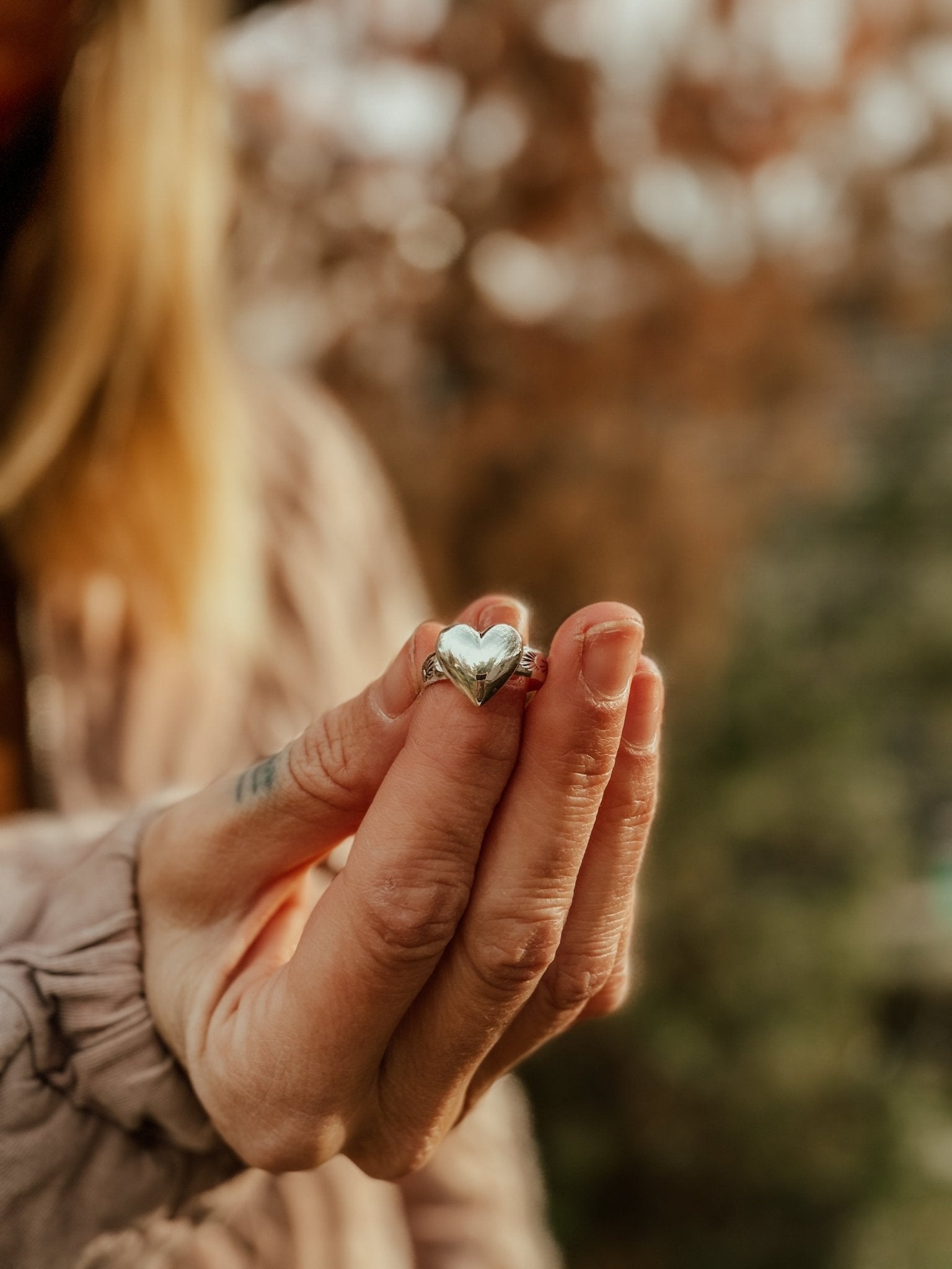 Sterling Silver Heart Ring (Made to Order) - Golden Road Crafted