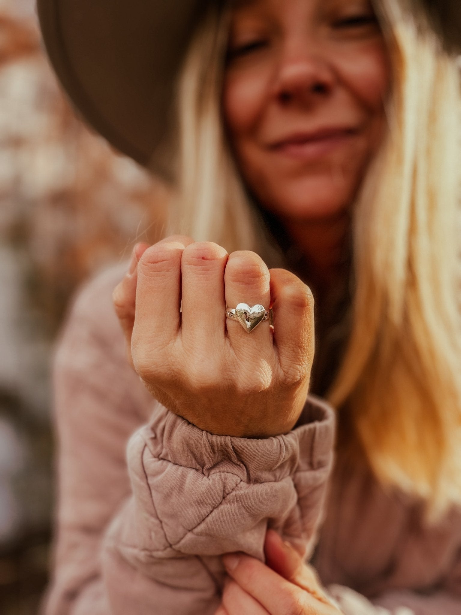 Sterling Silver Heart Ring (Made to Order) - Golden Road Crafted