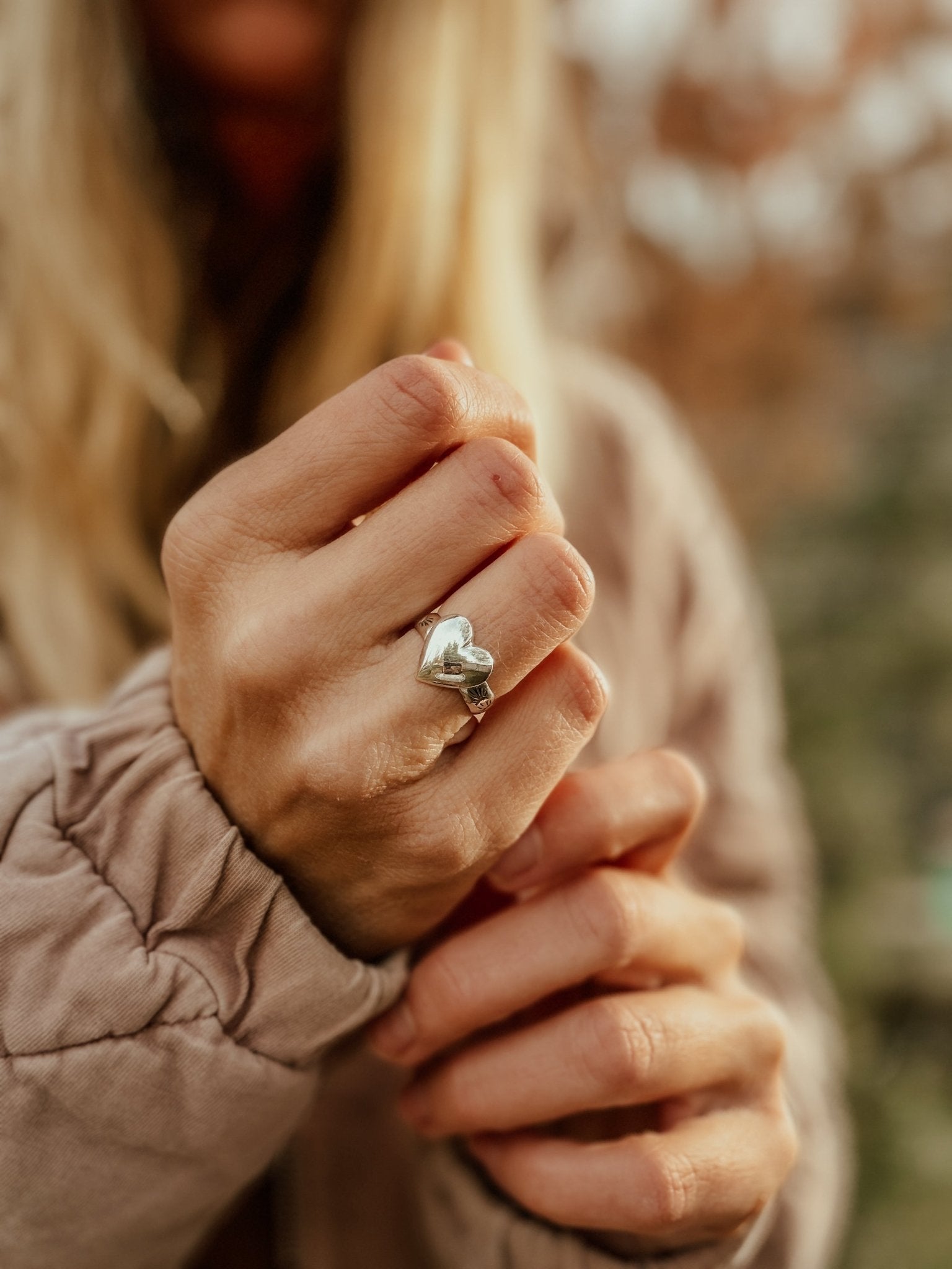 Sterling Silver Heart Ring (Made to Order) - Golden Road Crafted