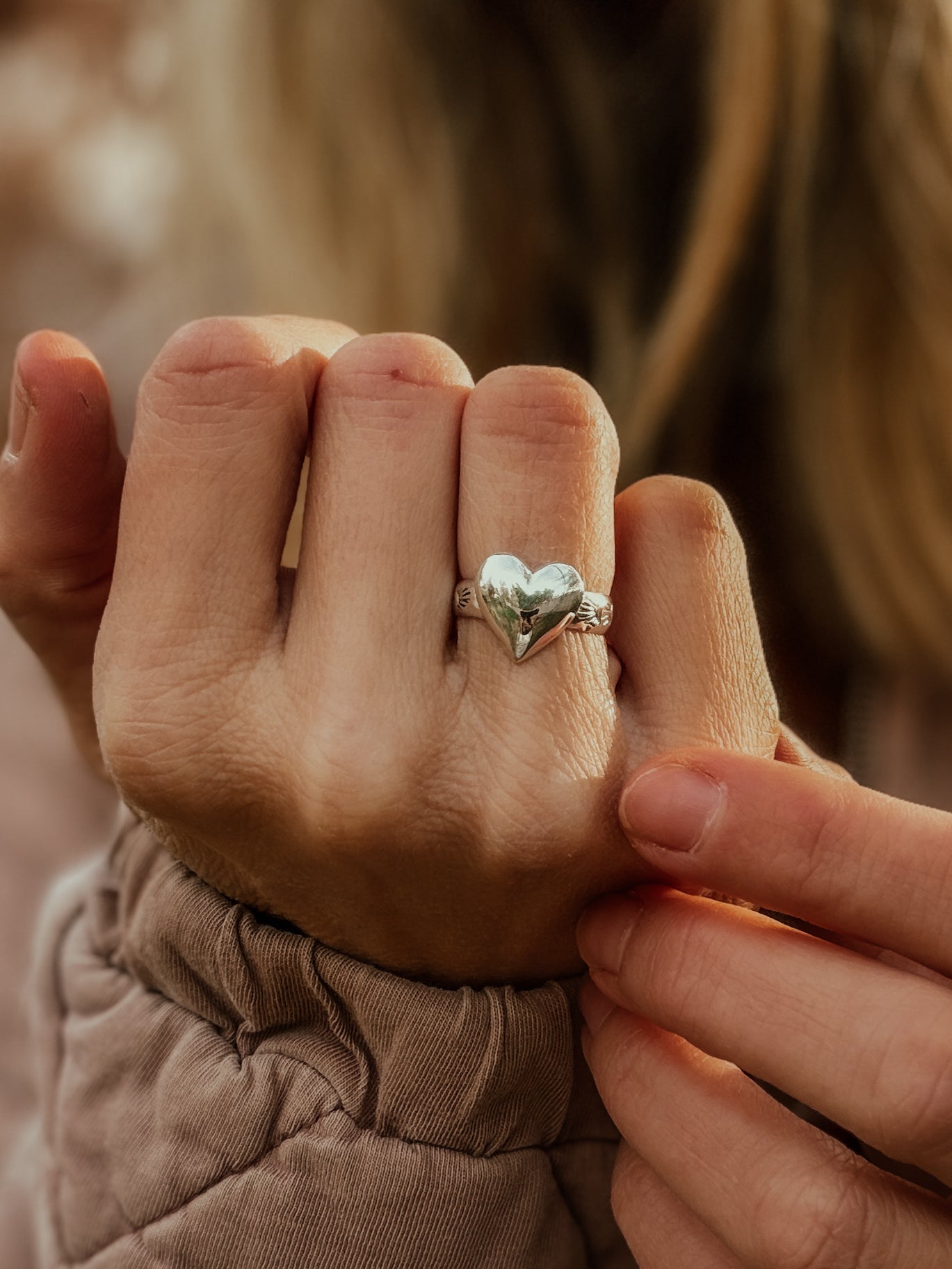 Sterling Silver Heart Ring (Made to Order) - Golden Road Crafted