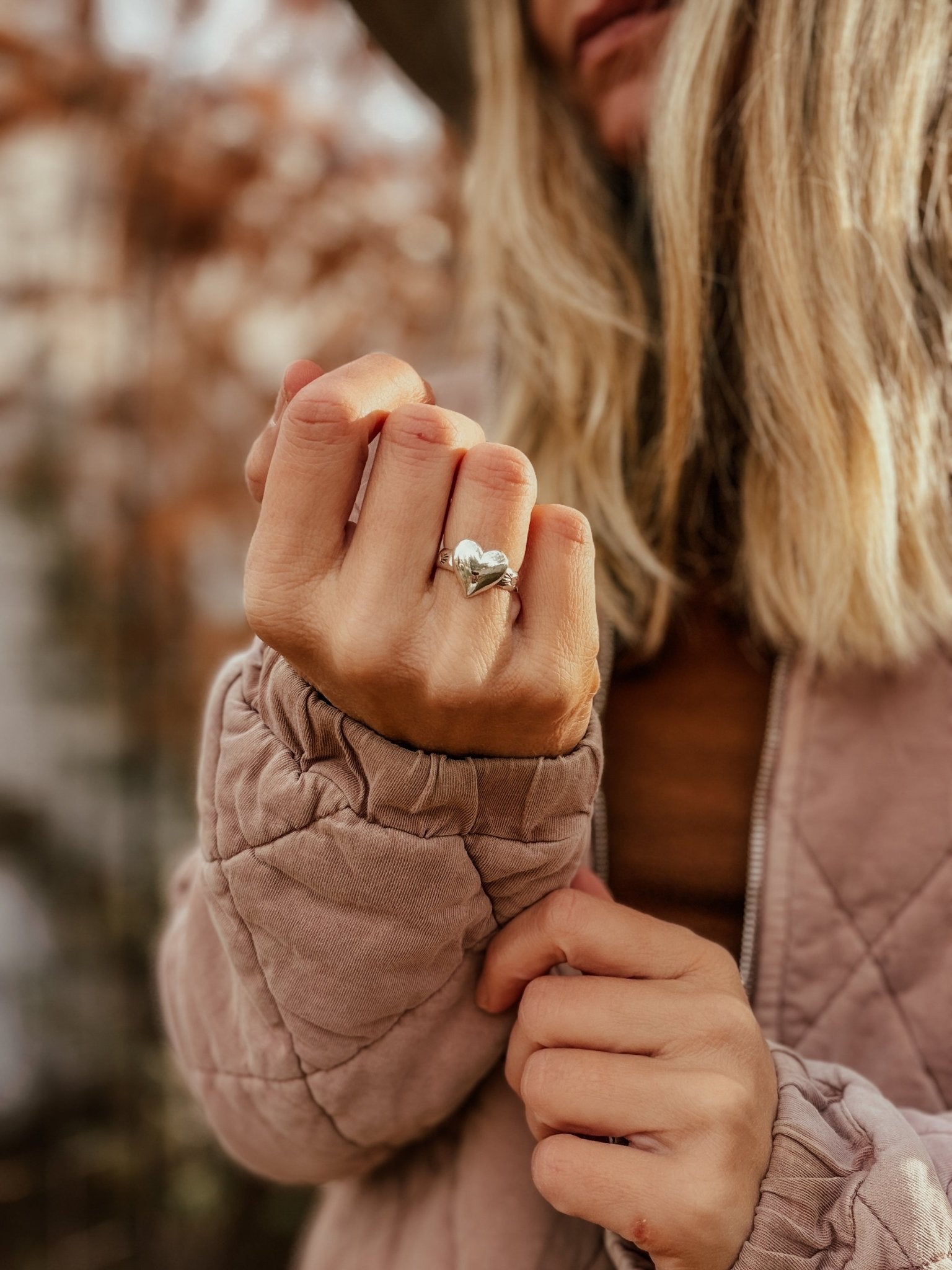 Sterling Silver Heart Ring (Made to Order) - Golden Road Crafted