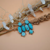 Stud Earrings in Blue Ridge Turquoise - Golden Road Crafted