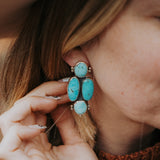Stud Earrings in Blue Ridge Turquoise - Golden Road Crafted