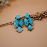 Stud Earrings in Blue Ridge Turquoise - Golden Road Crafted