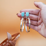 Stud Hoop Earrings in Campitos Turquoise - Golden Road Crafted