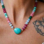 Sun-Kissed Necklace in Hubei Turquoise - Golden Road Crafted