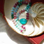 Sun-Kissed Necklace in Hubei Turquoise - Golden Road Crafted