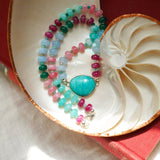 Sun-Kissed Necklace in Hubei Turquoise - Golden Road Crafted