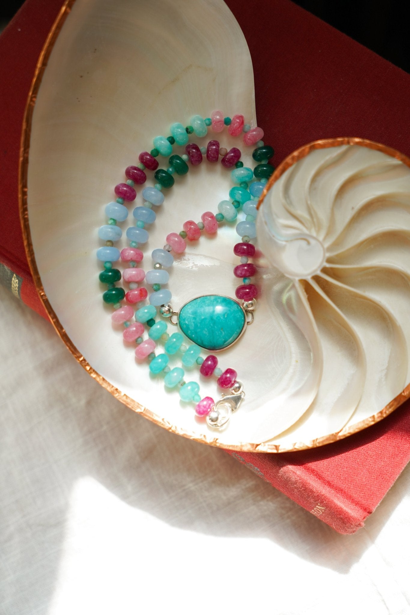 Sun-Kissed Necklace in Hubei Turquoise - Golden Road Crafted