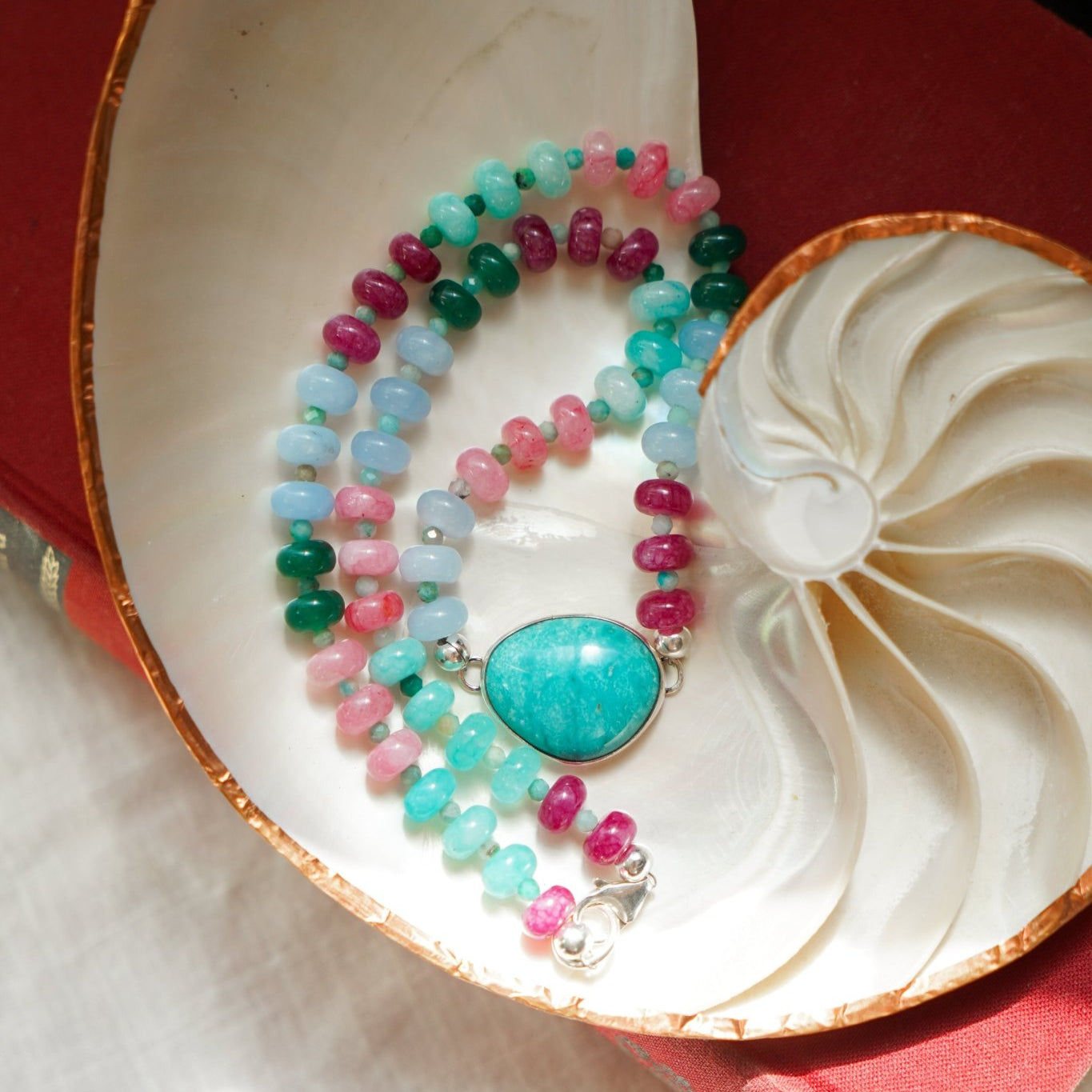 Sun-Kissed Necklace in Hubei Turquoise - Golden Road Crafted