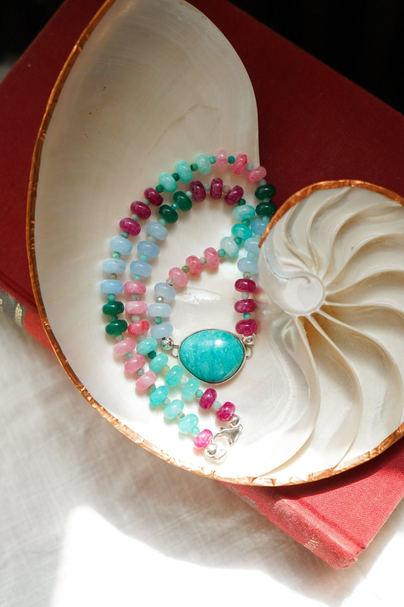 Sun-Kissed Necklace in Hubei Turquoise - Golden Road Crafted
