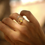 Sunrise Stacker Ring Set in Ethiopian Opal (Size 6) - Golden Road Crafted