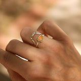 Sunrise Stacker Ring Set in Ethiopian Opal (Size 8.5) - Golden Road Crafted