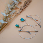 Sycamore Hoops in Sonoran Mountain Turquoise - Golden Road Crafted