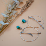 Sycamore Hoops in Sonoran Mountain Turquoise - Golden Road Crafted