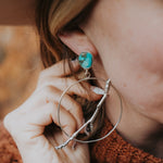 Sycamore Hoops in Sonoran Mountain Turquoise - Golden Road Crafted