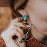Sycamore Hoops in Sonoran Mountain Turquoise - Golden Road Crafted