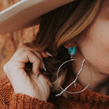 Sycamore Hoops in Sonoran Mountain Turquoise - Golden Road Crafted