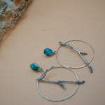 Sycamore Hoops in Sonoran Mountain Turquoise - Golden Road Crafted