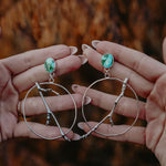 Sycamore Hoops in Sonoran Mountain Turquoise - Golden Road Crafted
