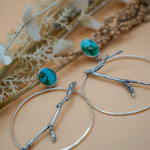 Sycamore Hoops in Sonoran Mountain Turquoise - Golden Road Crafted