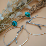 Sycamore Hoops in Sonoran Mountain Turquoise - Golden Road Crafted