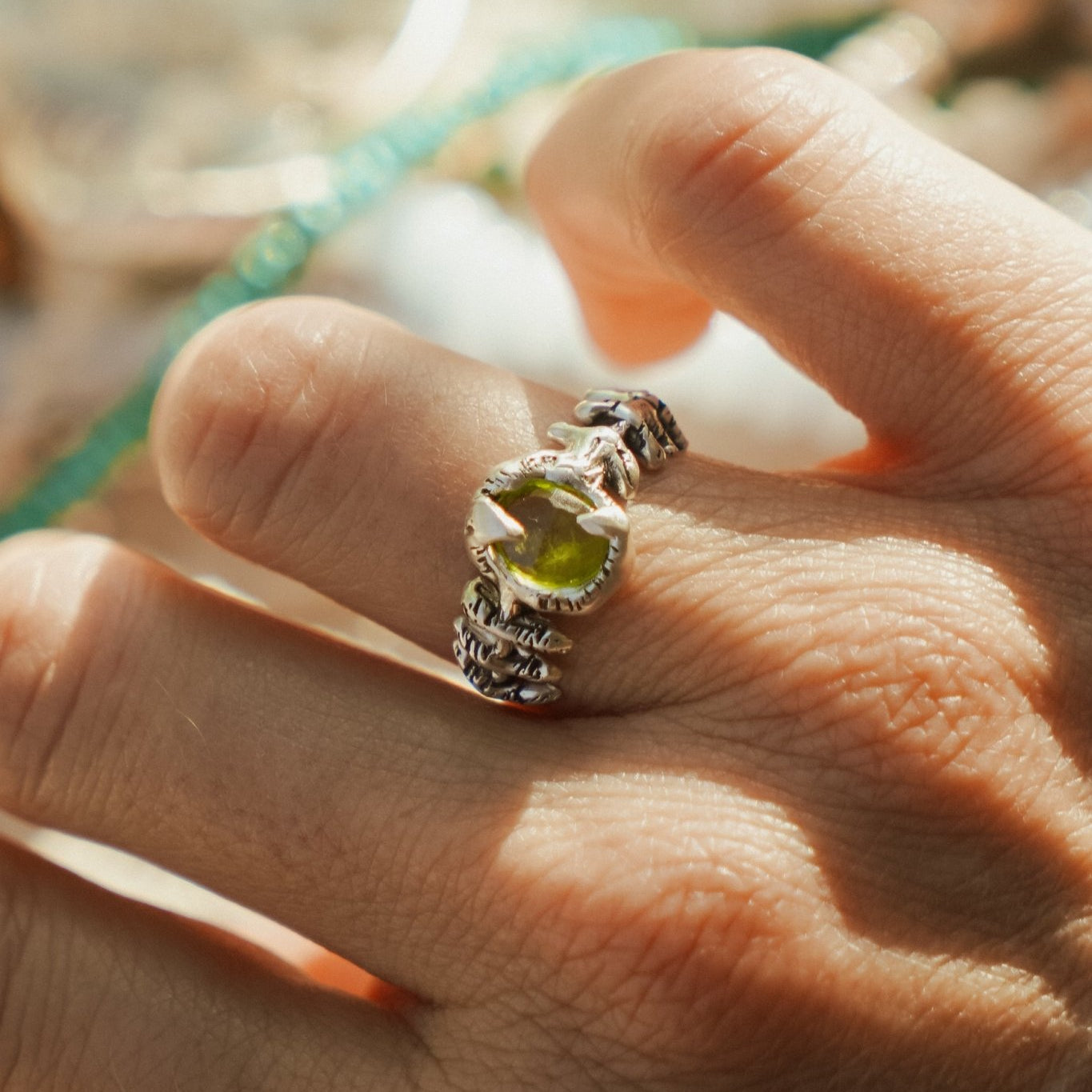 Sylvaris Ring in Peridot (Size 6.5) - Golden Road Crafted