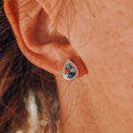 Teardrop Inlay Studs in Spiny Oyster & Opal - Golden Road Crafted