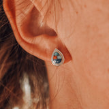 Teardrop Inlay Studs in Spiny Oyster & Opal - Golden Road Crafted