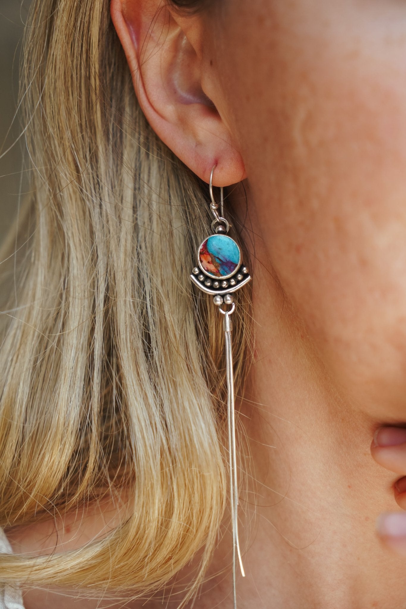 The Altar Earrings in Pink Dahlia - Golden Road Crafted