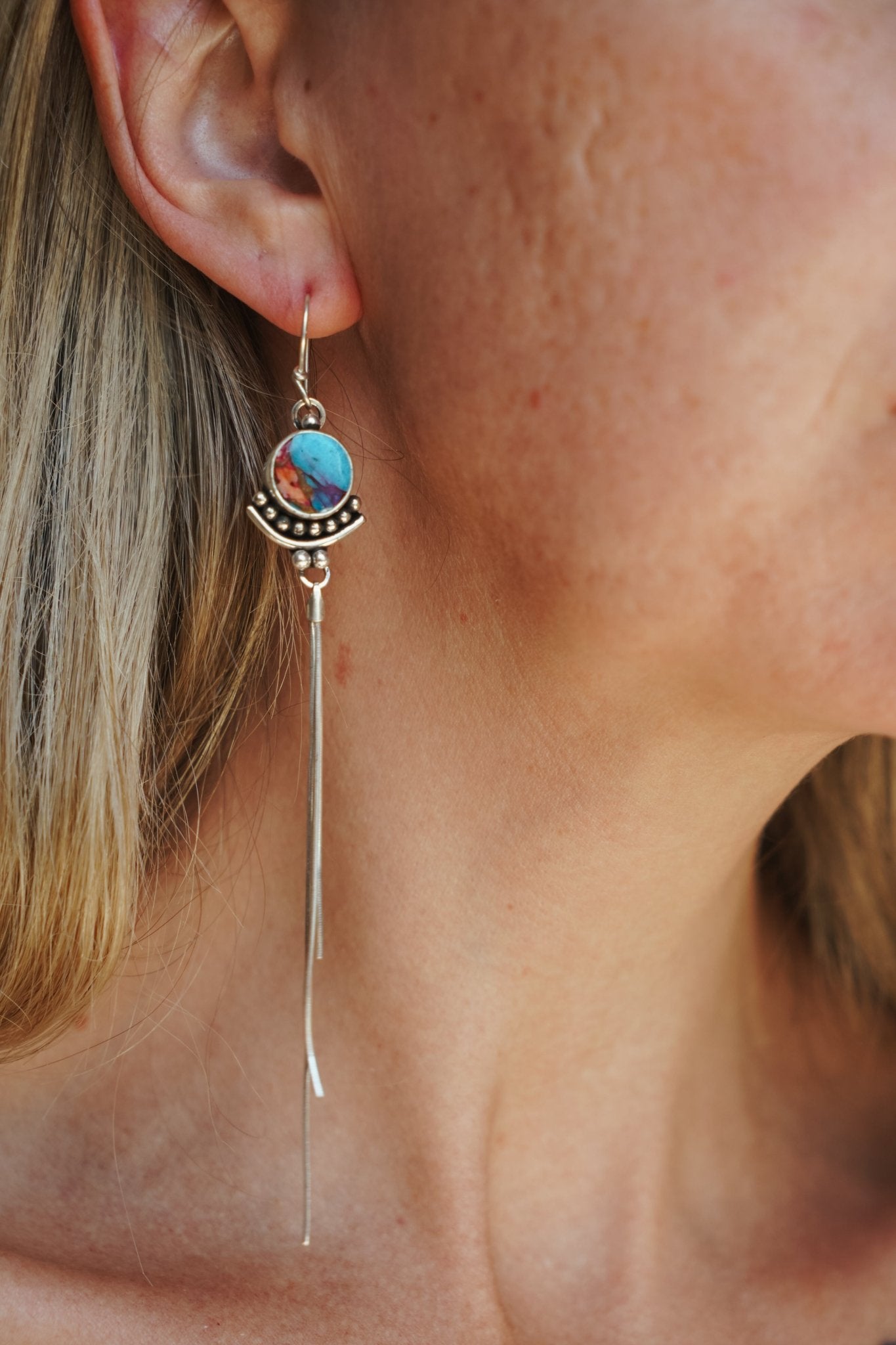 The Altar Earrings in Pink Dahlia - Golden Road Crafted