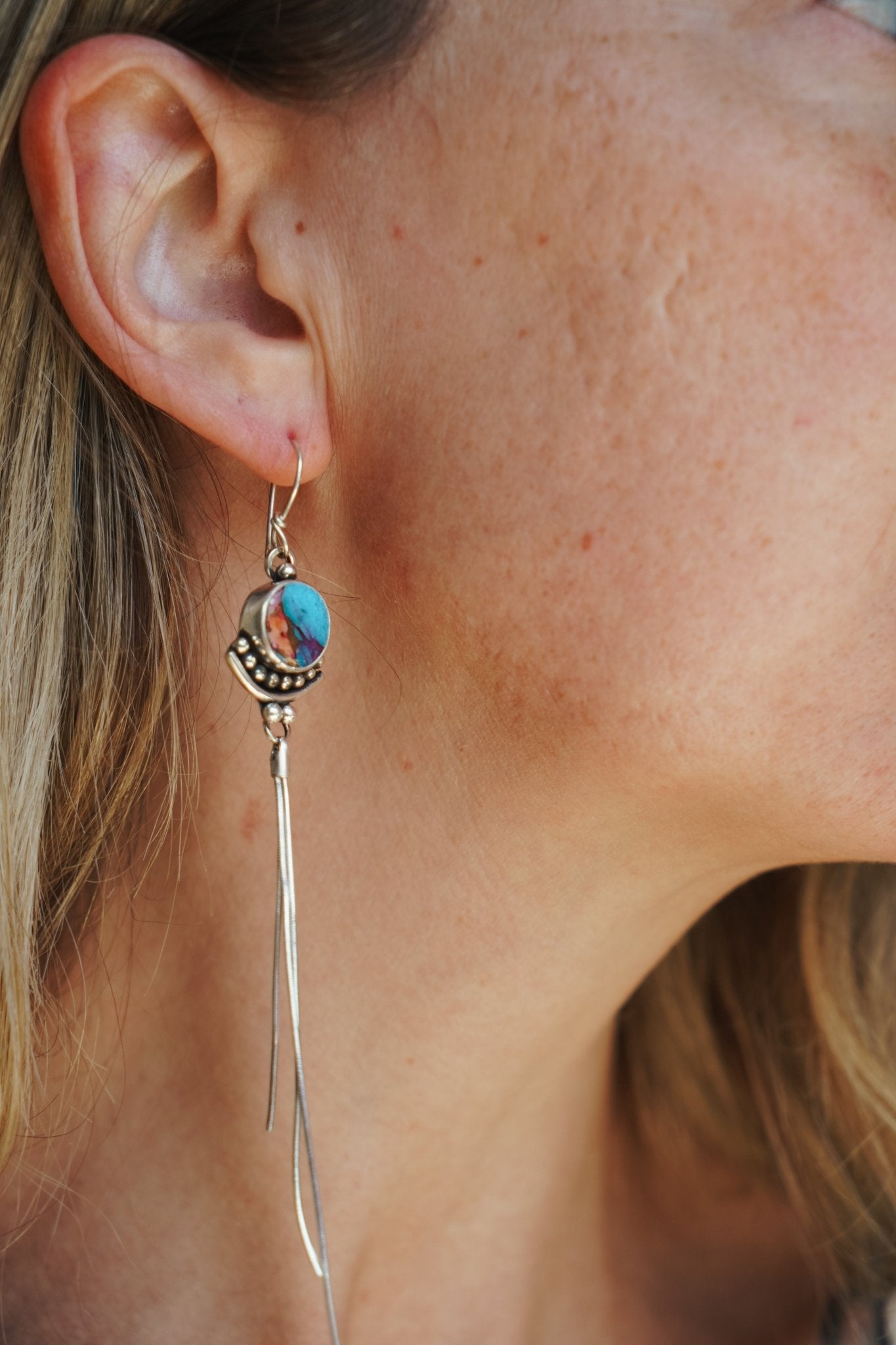 The Altar Earrings in Pink Dahlia - Golden Road Crafted