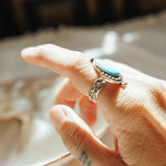 The Altar Ring in Campitos Turquoise (Size 7.5) - Golden Road Crafted