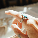 The Altar Ring in Campitos Turquoise (Size 7.5) - Golden Road Crafted