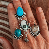 The Altar Ring in Ocean Jasper (Size 8.5) - Golden Road Crafted