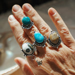 The Altar Ring in Ocean Jasper (Size 8.5) - Golden Road Crafted