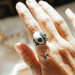 The Altar Ring in Ocean Jasper (Size 8.5) - Golden Road Crafted