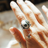 The Altar Ring in Ocean Jasper (Size 8.5) - Golden Road Crafted