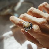 The Altar Ring in Ocean Jasper (Size 9.25) - Golden Road Crafted