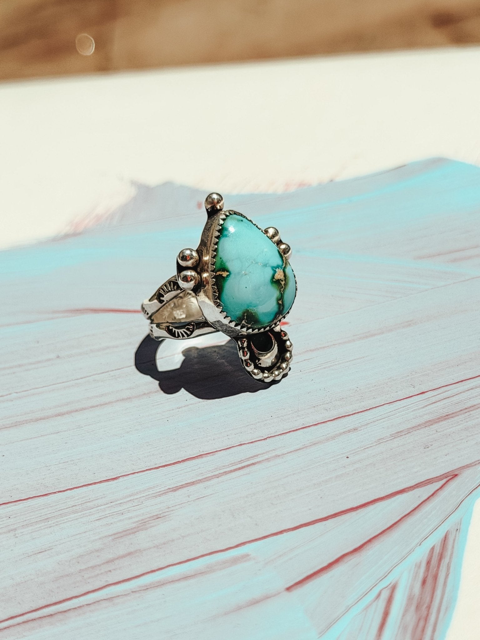 The Atlas Ring in Sonoran Mtn (Size 9) - Golden Road Crafted