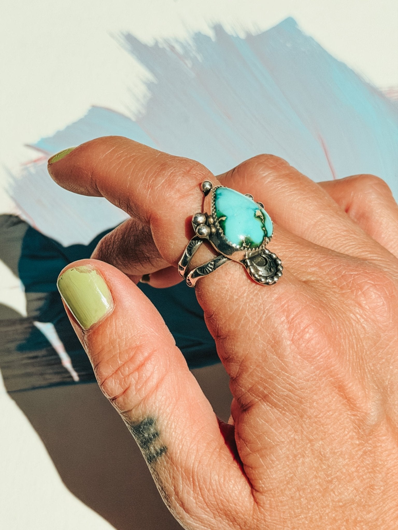 The Atlas Ring in Sonoran Mtn (Size 9) - Golden Road Crafted