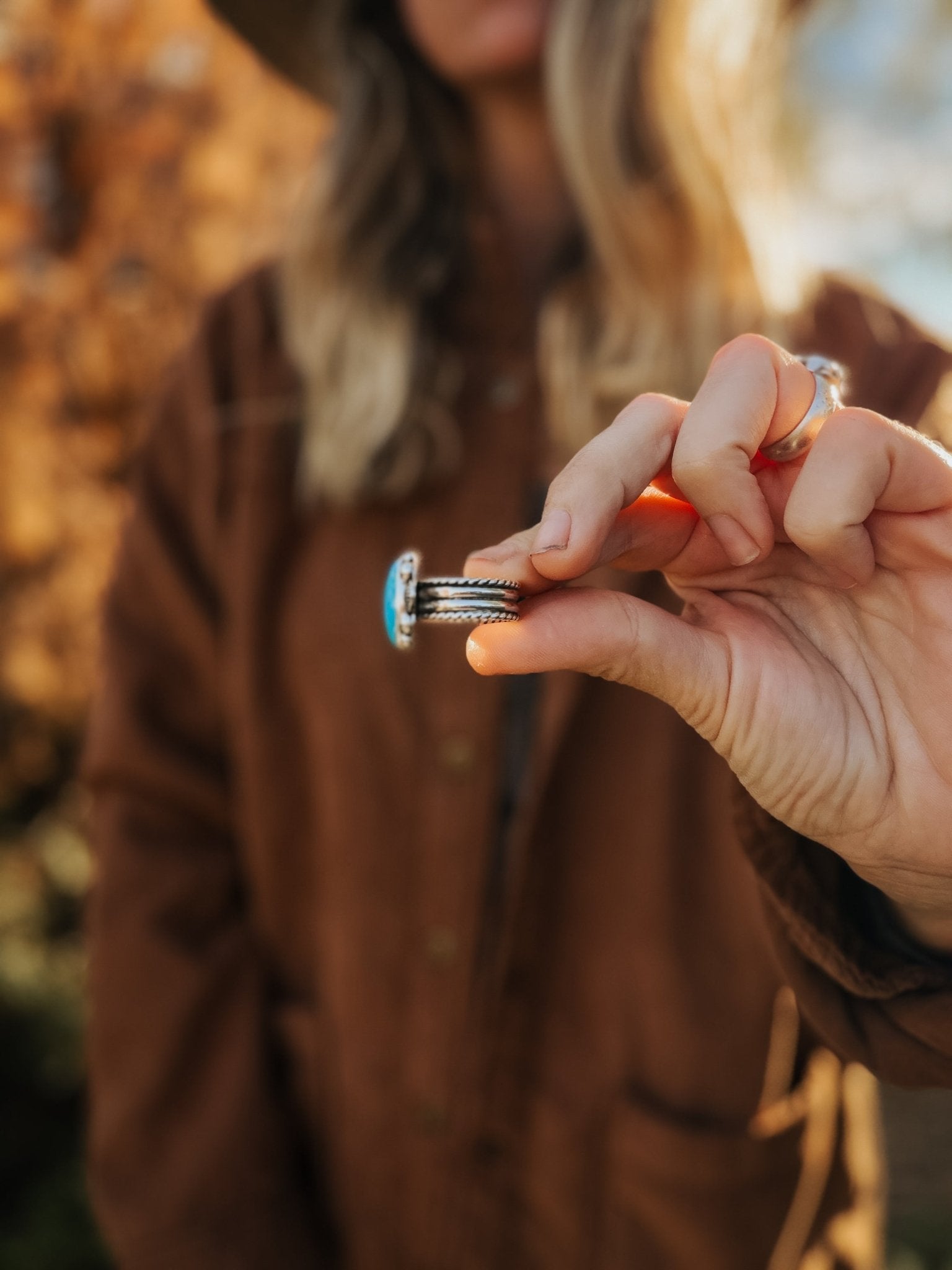 The Blue Sky Ring (Size 8.25) - Golden Road Crafted
