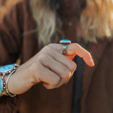 The Blue Sky Ring (Size 8.25) - Golden Road Crafted