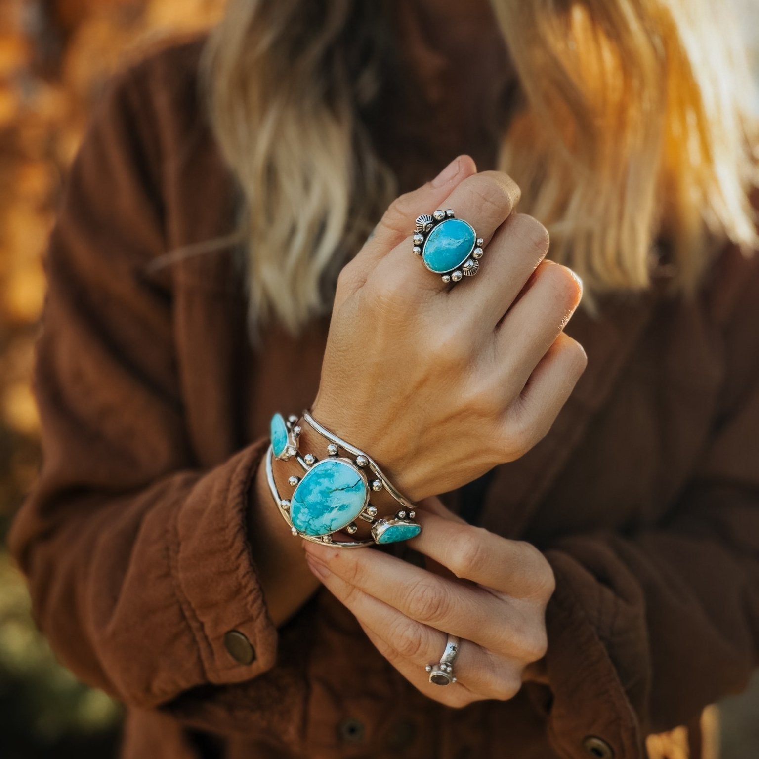 The Blue Sky Ring (Size 8.25) - Golden Road Crafted